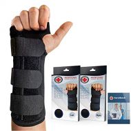 Dr. Arthritis Doctor Developed Carpal Tunnel Wrist Brace Night & Wrist Support & Sleep Brace [Single] (with splint) & Doctor Written Handbook - Fully Adjustable to Fit any Hand (Right)