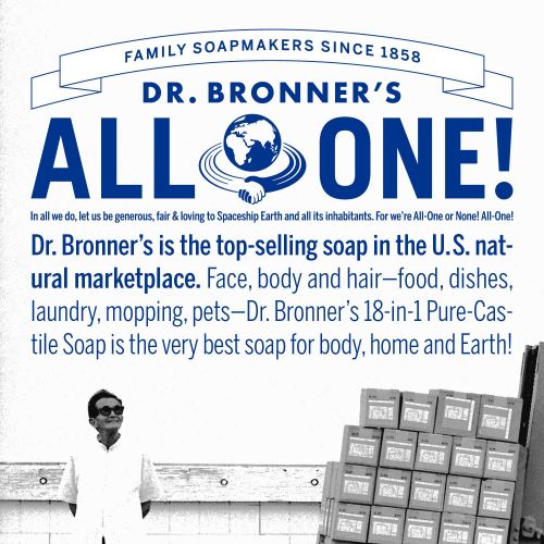  [아마존베스트]Dr. Bronner’s - Pure-Castile Bar Soap (Baby Unscented, 5 oz, 6-Pack) -Made with Organic Oils, For Face, Body & Hair, Gentle for Sensitive Skin & Babies, No Added Fragrance,Biodegra