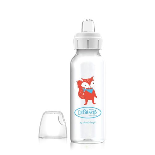  [아마존베스트]Dr. Browns Options+ Sippy Spout Baby Bottles, Fox & Lion, 8 Ounce, 2 Count