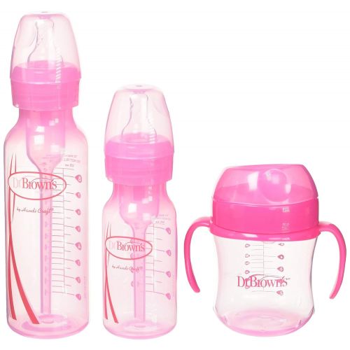  [아마존베스트]Dr. Browns Options+ Baby Bottles Gift Set, Pink