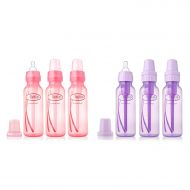 [아마존베스트]Dr. Browns Girls 6 Pack 8 oz. Bottles - 3 (8 oz.) Lavender - 3 (8 oz.) Pink - Natural Flow