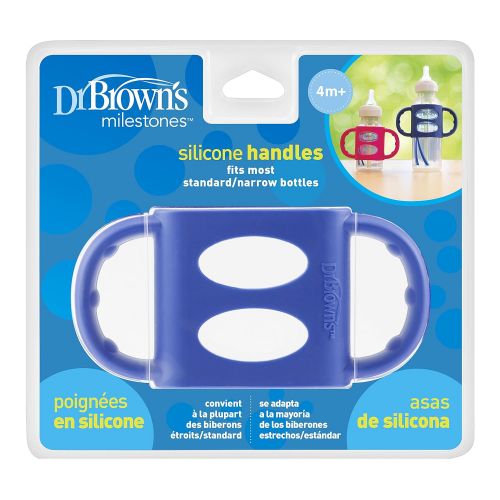  [아마존베스트]Dr. Browns 100% Silicone Standard-Neck Baby Bottle Handle, Blue