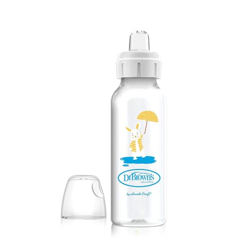  [아마존베스트]Dr. Brown's Dr. Browns Options+ Sippy Spout Baby Bottles, Flamingo & Bunny, 8 Ounce, 2 Count