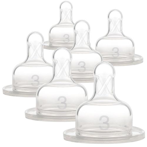  [아마존베스트]Dr. Browns Original Wide-Neck Nipple, Level 3 (6m+), 6-Pack