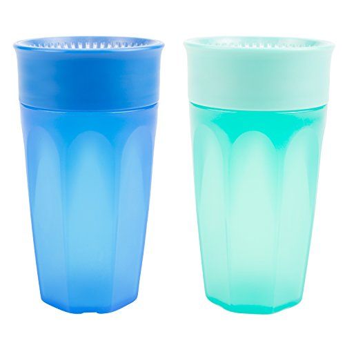  [아마존베스트]Dr. Browns Cheers 360 Spoutless Training Cup, 9m+, 10 Ounce, Blue/Aqua, 2 Count