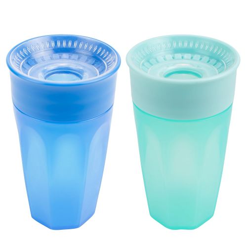  [아마존베스트]Dr. Browns Cheers 360 Spoutless Training Cup, 9m+, 10 Ounce, Blue/Aqua, 2 Count