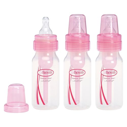  Dr. Browns Baby Bottles - Pink Bottles 4 Oz. 3 Pack