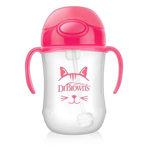  Dr. Browns Babys First Straw Cup, Cute Critters Pink, 9 ounce, Single