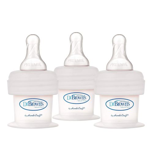  Dr. Browns 15 CC First Feeder Bottle System with a Preemie Level Nipple, 3 Count, White