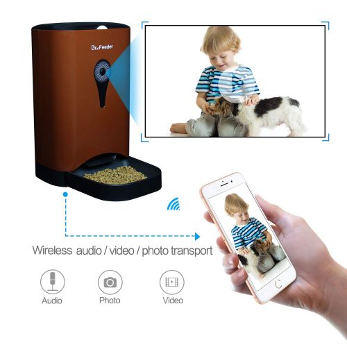  Dr. Feeder 4.5L Automatic Cat Feeder Buildin HD Camera and Audio Communication, Smart Dog Food Dispenser with Remote Control APP