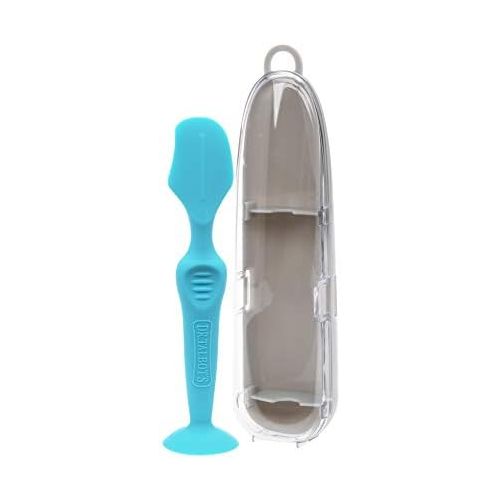  [아마존베스트]Nuby Diaper Cream Soft Silicone Brush with Suction Base & Hygienic Case, Aqua,Blue, Full Size