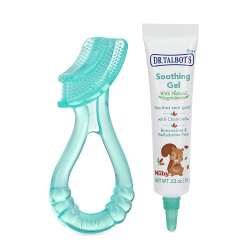  [아마존베스트]Nuby Natural Soothing Gel for Sore Gums with Bonus Silicone Massaging Toothbrush, 0.53 Ounce,...