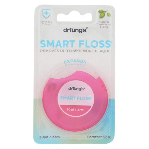  Dr. Tungs Smart Floss, 30 yds, Natural Cardamom Flavor 1 ea Colors May Vary (Pack of 12)