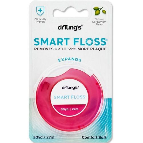  Dr. Tungs Smart Floss, 30 yds, Natural Cardamom Flavor 1 ea Colors May Vary (Pack of 24)