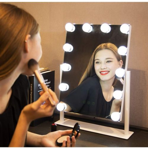  Dr.Lefran Hollywood LED Makeup Mirror, Portable Vanity Makeup Mirror with 12 Dimmable Bulbs, Professional Illuminated Cosmetic Mirror, 3 Modes of Light