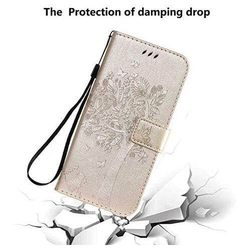  [아마존베스트]Draamvol Samsung Galaxy A51 Case for Samsung Galaxy A51 Mobile Phone Case, Flip Wallet Soft PU Leather Notebook Tree Embossed with Kickstand Card Holder Slot Protective Skin Cover,