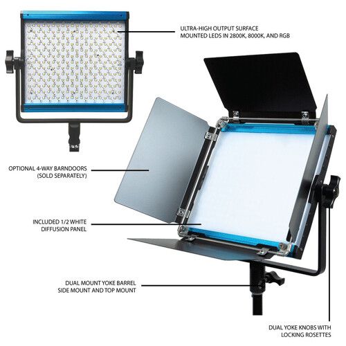  Dracast X Series LED500 RGB LED Light Panel (Interview 2-Light Kit)