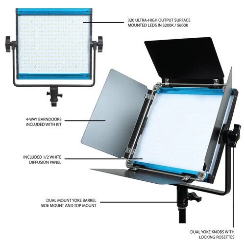  Dracast X Series LED500 Bi-Color LED Light Panel (Interview 3-Light Kit)