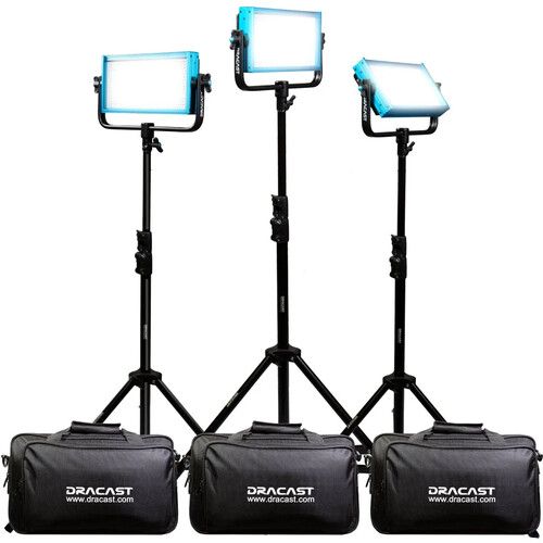  Dracast Plus Series LED500 Daylight LED Light Panel (Location 3-Light Kit)