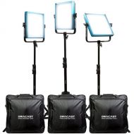 Dracast Pro Series LED1000 Daylight LED Light Panel (Gold Mount, Interview 3-Light Kit)