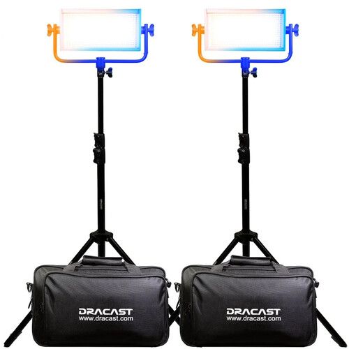  Dracast Pro Series LED500 Bi-Color LED Light Panel (V-Mount, Interview 2-Light Kit)