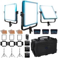 Dracast Pro Series LED1000 Daylight LED Light Panel (Gold Mount, Studio 3-Light Kit)