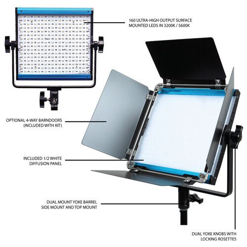  Dracast X Series LED500 Daylight LED Light Panel (Interview 2-Light Kit)