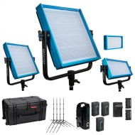 Dracast Remote Newsroom Studio Essentials 4-Light Kit with V-Mount Batteries