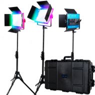 Dracast X Series LED500 RGB LED Light Panel (Travel 3-Light Kit)