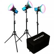 Dracast X Series M80 RGB and Bi-Color LED 3-Light Kit with Nylon Padded Travel Case