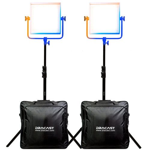  Dracast Pro Series LED1000 Bi-Color LED Light Panel (V-Mount, Interview 2-Light Kit)