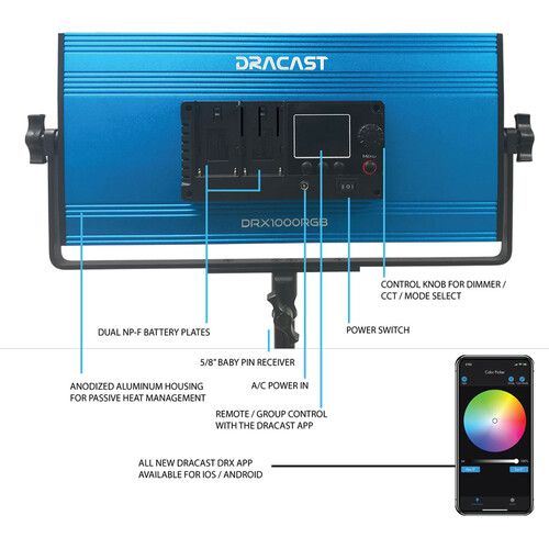  Dracast X Series LED1000 RGB LED Light Panel