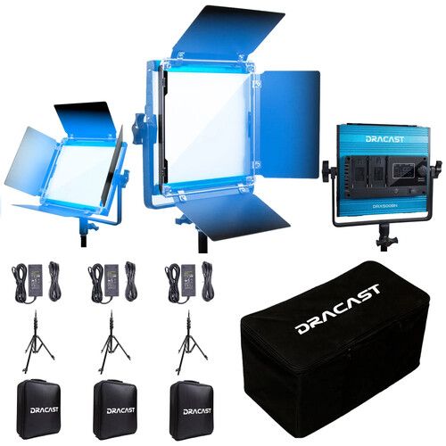  Dracast X Series LED500 Daylight LED Light Panel (Interview 3-Light Kit)