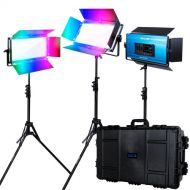 Dracast X Series LED1000 RGB LED Light Panel (Travel 3-Light Kit)
