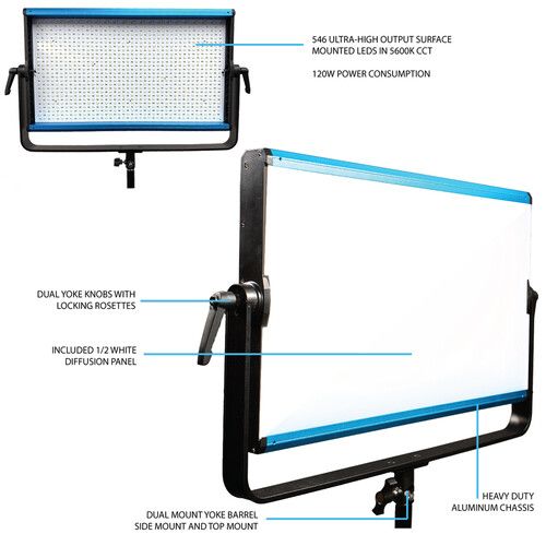  Dracast X Series LED2000 Daylight LED Light Panel (Travel 3-Light Kit)