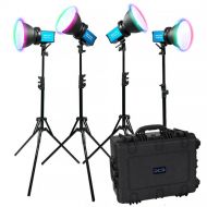 Dracast X Series M80 RGB and Bi-Color LED 4-Light Kit with Injection Molded Travel Case