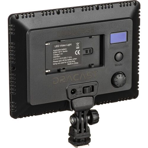  Dracast LED240 X Series RGBWW On-Camera LED Light with App Control, Battery & Charger