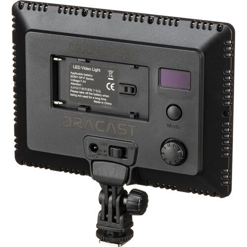  Dracast LED240 X Series RGBWW On-Camera LED Light with App Control, Battery & Charger