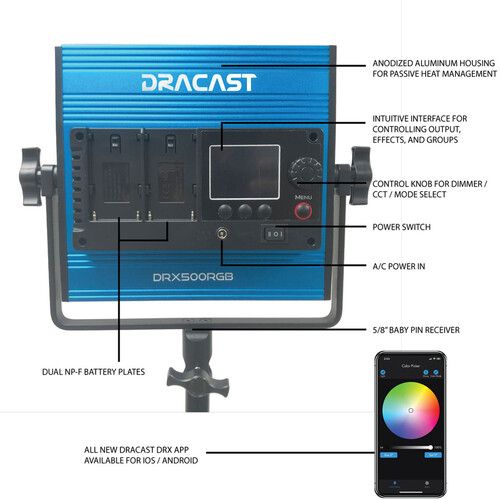  Dracast X Series LED500 RGB LED Light Panel