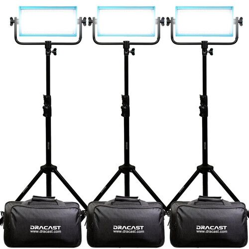  Dracast Pro Series LED500 Daylight LED Light Panel (V-Mount, Interview 3-Light Kit)