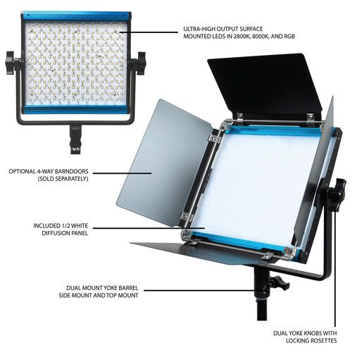  Dracast X Series LED500 RGB LED Light Panel (Interview 3-Light Kit)