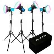 Dracast X Series M80 RGB and Bi-Color LED 4-Light Kit with Nylon Padded Travel Case