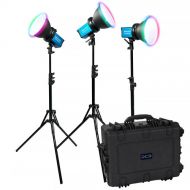 Dracast X Series M80 RGB and Bi-Color LED 3-Light Kit with Injection Molded Travel Case