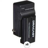 Dracast 1 x NP-F 2200mAh Battery and 1 x Charger Kit (6-Pack)