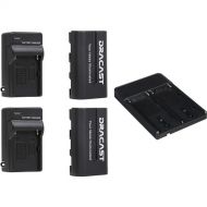 Dracast 2 x NP-F 2200mAh Batteries and 2 x Charger Kit with V-Mount to NP-F Converter