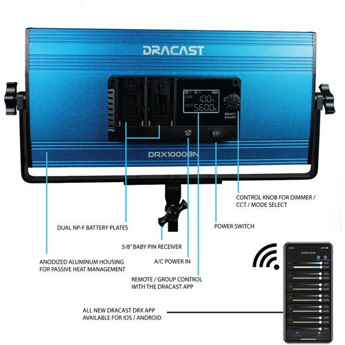  Dracast X Series LED1000 Bi-Color LED Light Panel