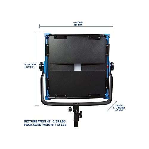  Dracast Kala Plus Series 1000 - Bi-Color 2800K - 6500K LED Video Light | App Control | Dimmable 0-100% | CRI & TLCI 96+ | V-Mount Battery Plate | Barn Doors and Diffusion Panel Included