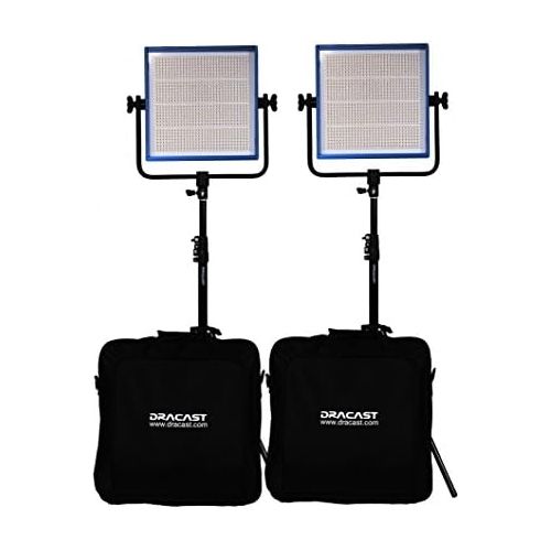  Dracast DRP-LK-2x1000-DG 2 X LED1000 Kit, Daylight with Gold Mount Battery Plates (Blue)