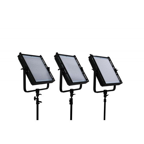  Dracast DR-LK-3x1000-TFX Studio 3 X LED1000 Kit, Tungsten Flood with DMX Control (Black)