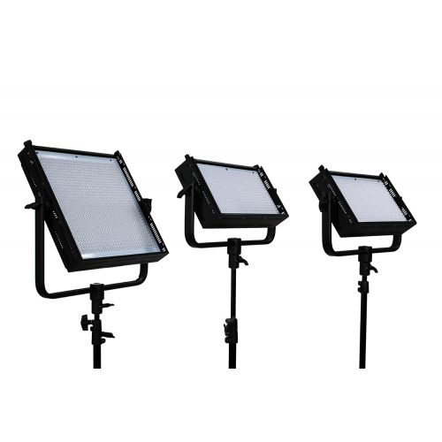  Dracast DR-LK-2x500-1x1000-TSG Pro 2 X LED500 and 1 LED1000 Kit, Tungsten Spot with Gold Mount Battery Plates (Black)
